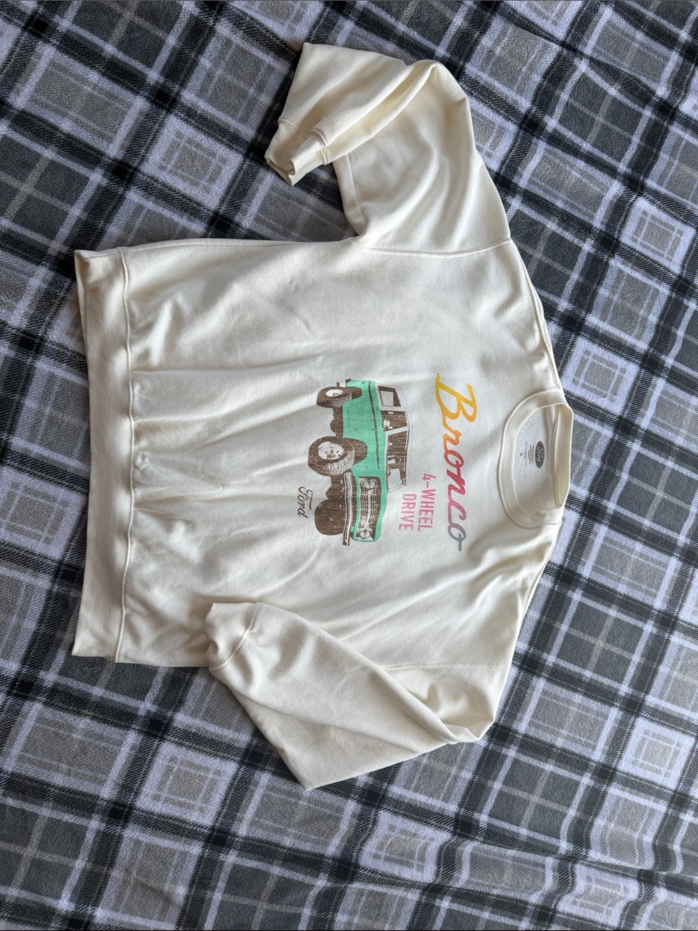 Bronco Graphic Crewneck Sweatshirt - Cream